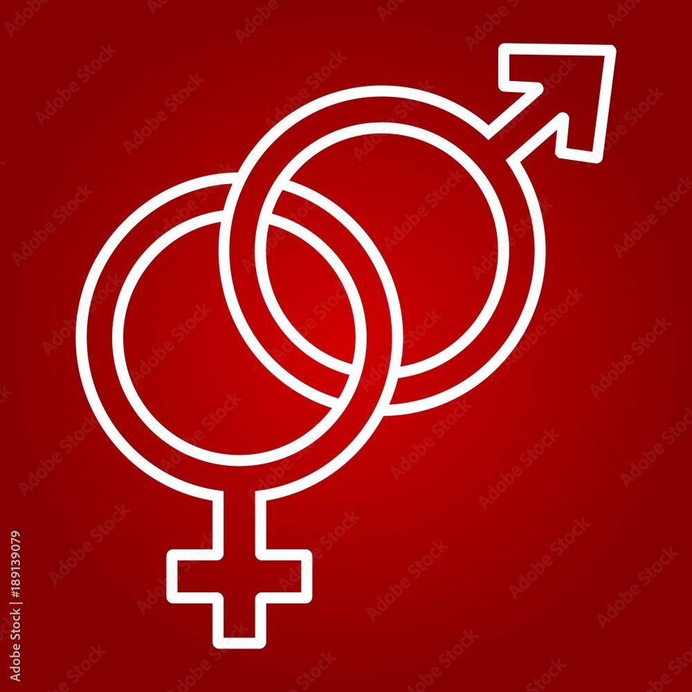 Heterosexual line icon, valentines day Heterosexual line icon, valentines day