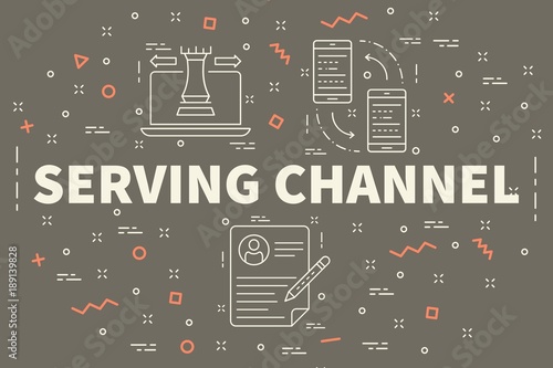 Принти на полотні Conceptual business illustration with the words serving channel