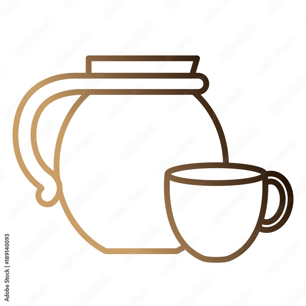 kettle with coffee cup hot icon vector illustration design kettle with coffee cup hot icon vector illustration design