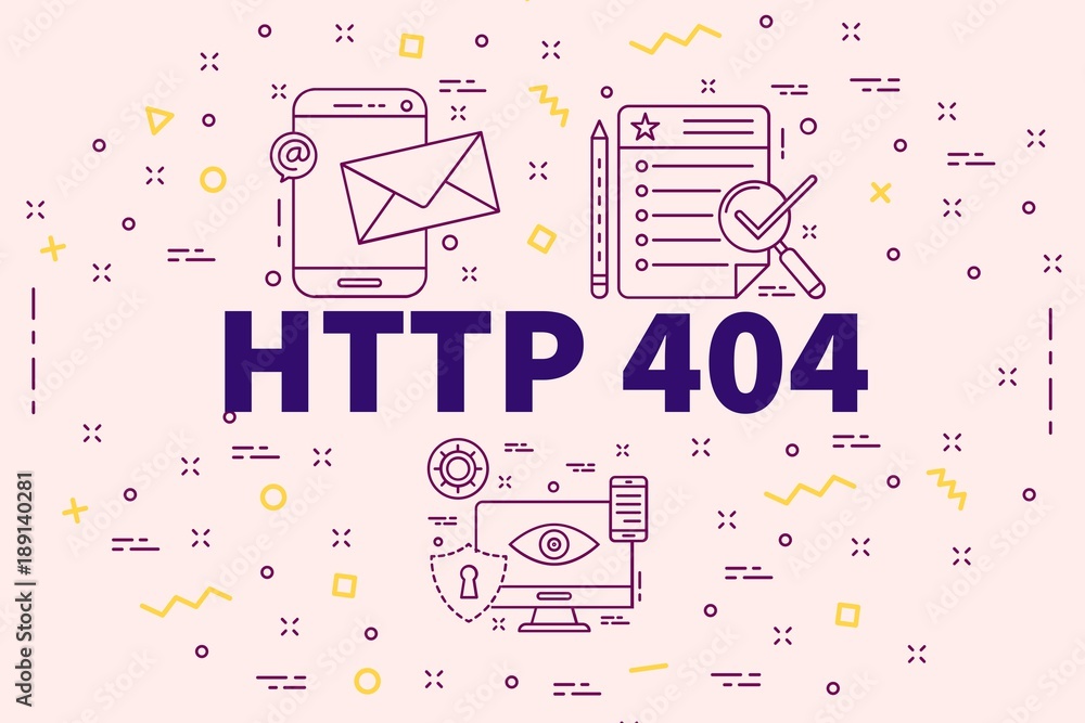 Conceptual business illustration with the words http 404