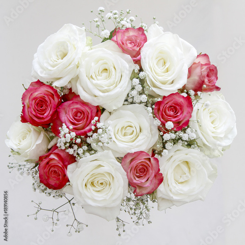 Bouquet of Pink and White Roses