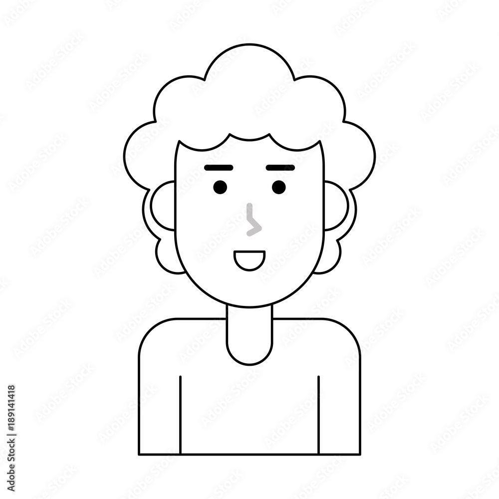 Young man face cartoon icon vector illustration graphic design Young man face cartoon icon vector illustration graphic design
