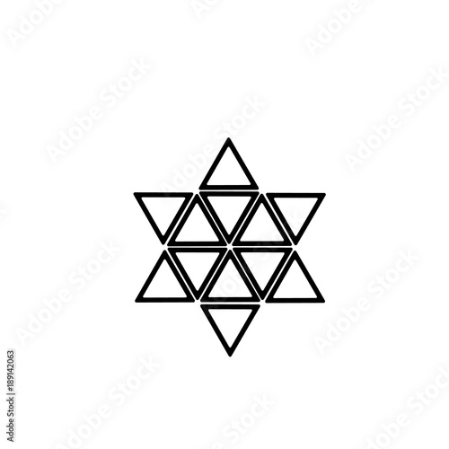 Abstract star logo. Hexagram logo