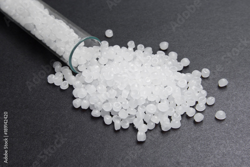 Plastic pellets. Transparent Polyethylene granules. Plastic Raw material .High Density Polyethylene (PE-HD).  PE-LD