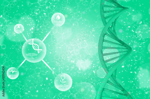Fotografía 3d render of dna structure, abstract background