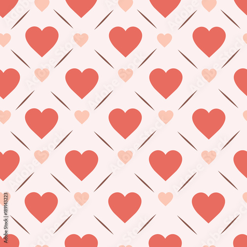 Retro hearts Seamless Pattern Design Vintage Valentines