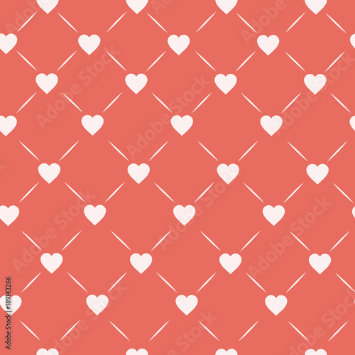 Hearts Connected With Lines On Pastel Pink