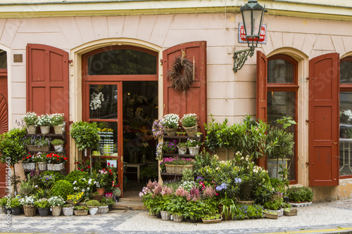 Flower shop in Prague. Czech Republic