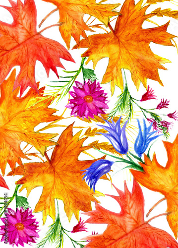 Autumn Leaf in Watercolor