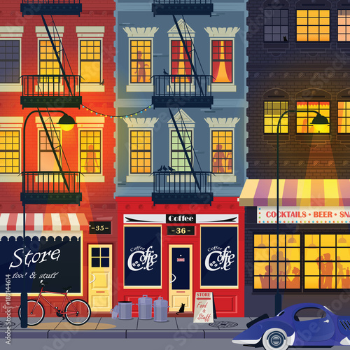 Photography Old city street, night landscape.