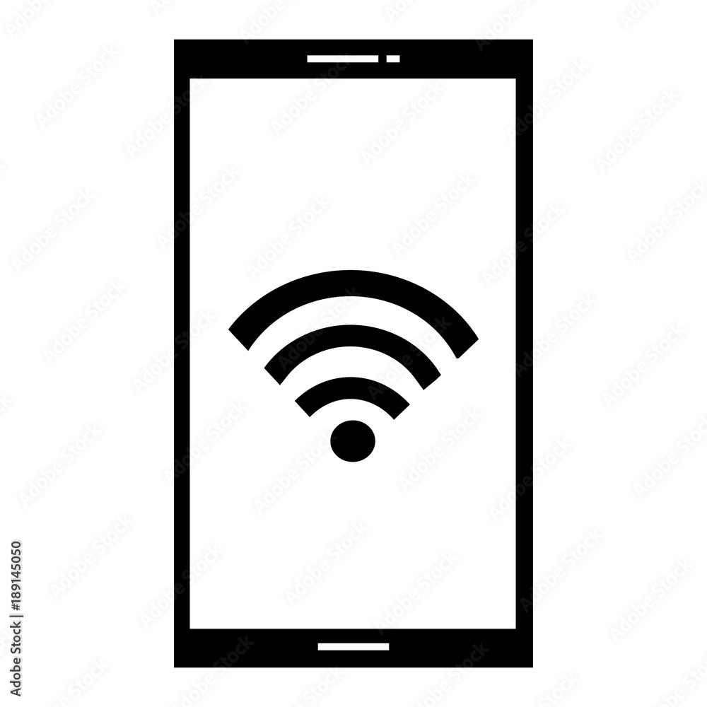 smartphone device with wifi signal vector illustration design smartphone device with wifi signal vector illustration design