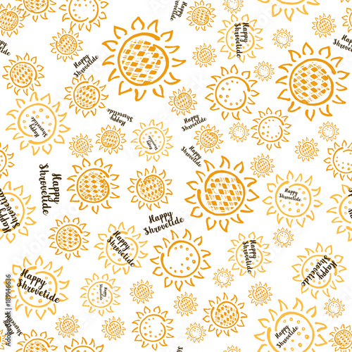 Shrovetide traditional russian festival seamless pattern