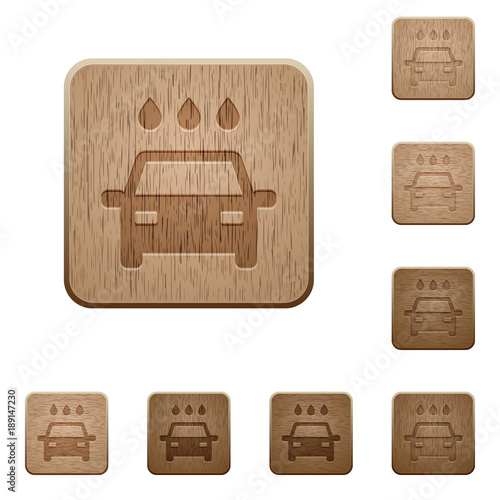 Car wash wooden buttons