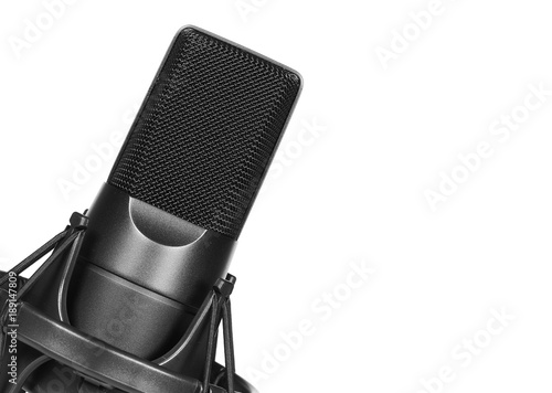 Studio microphone close up. isolated