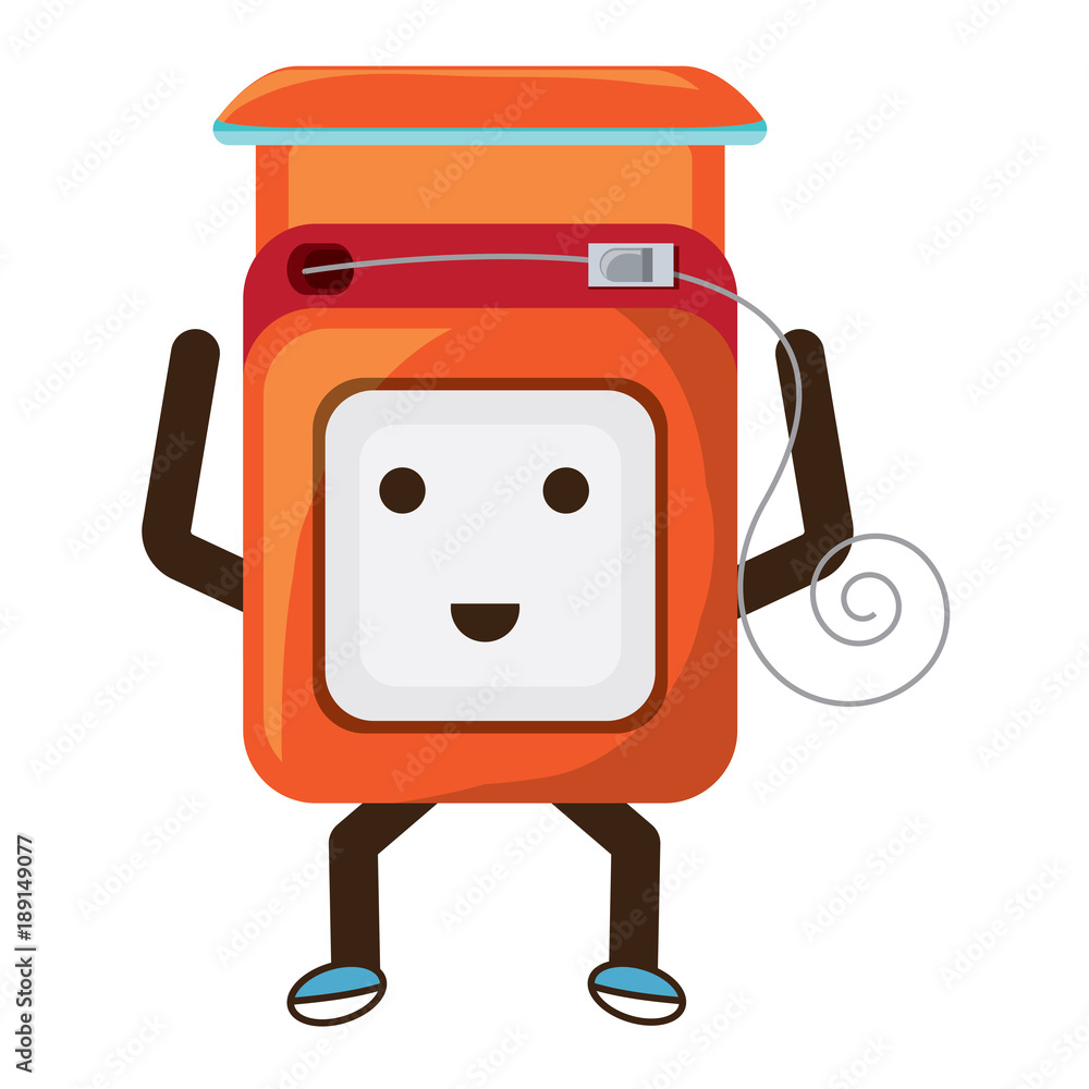 Naklejka premium kawaii dental floss icon
