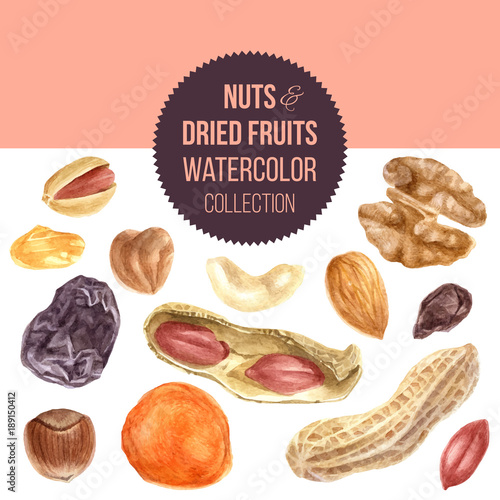 Background with nuts and dried fruits