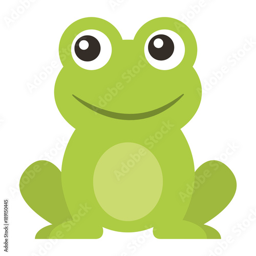 frog cute animal sitting cartoon vector illustration