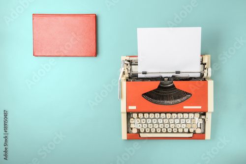The typewriter and book