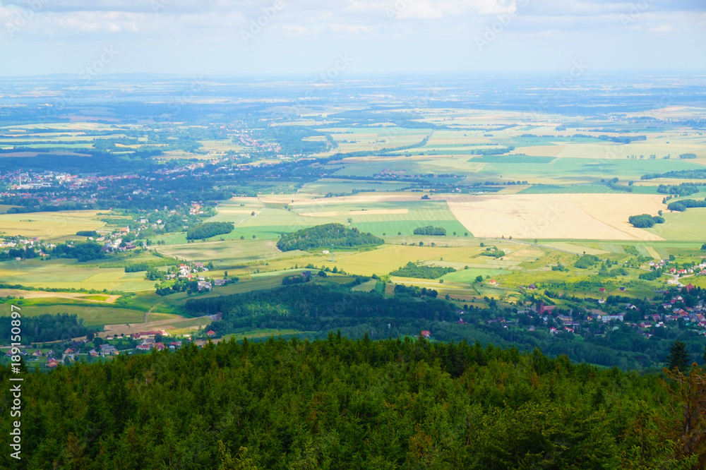 Fototapeta premium zlate hory city from biskupska kupa tower