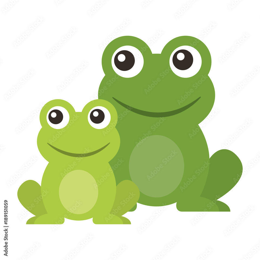 frog cute animal sitting cartoon vector illustration Stock Vector | Adobe  Stock