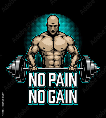 Bodybuilding poster with muscle man