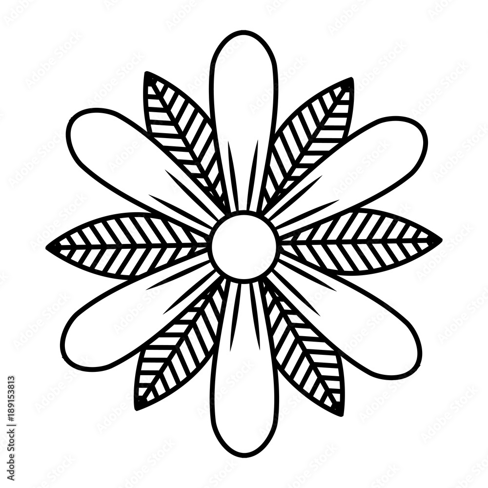 flower and leaves floral botanical natural spring image vector illustration outline design flower and leaves floral botanical natural spring image vector illustration outline design