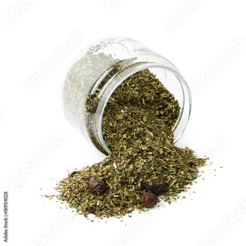 Mate tea leaves in a jar