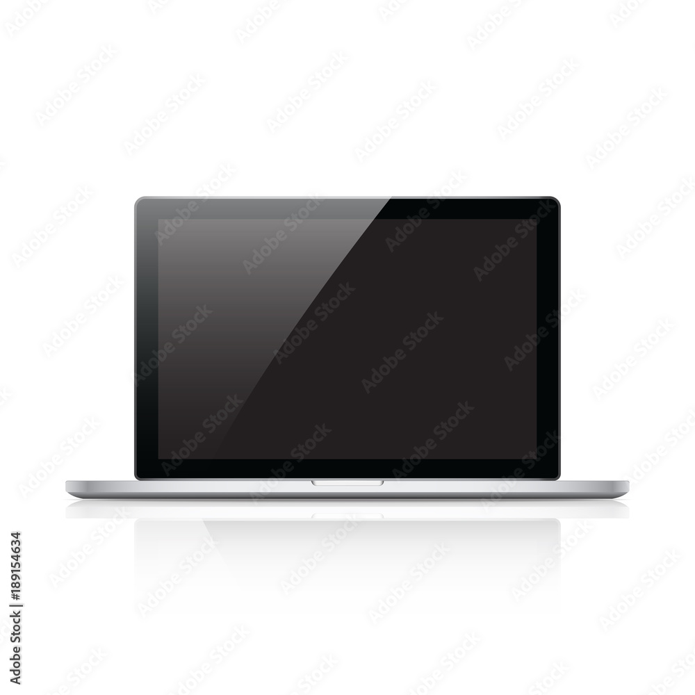 Modern glossy laptop isolated on white vector eps10 Modern glossy laptop isolated on white vector eps10