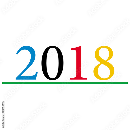 2018 on white background