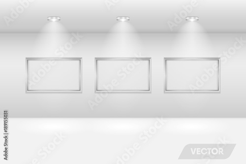 Modern design and color tone of interior gallery hall