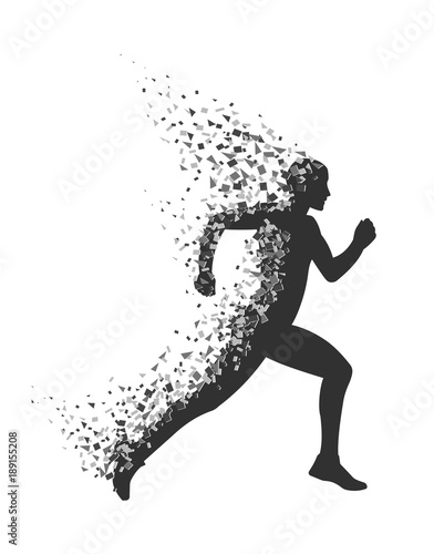 collapsing silhouette of the running athlete