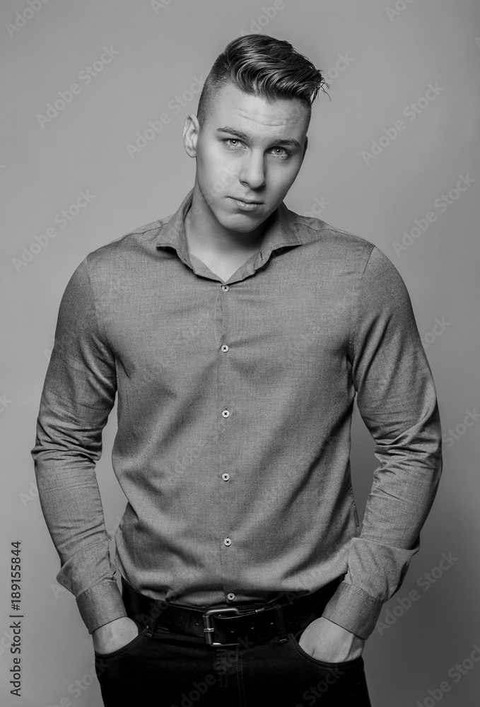 Elegant young handsome man. Studio fashion portrait. Elegant young handsome man. Studio fashion portrait.