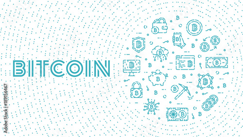 Vector Bitcoin Icon Set Design Banner