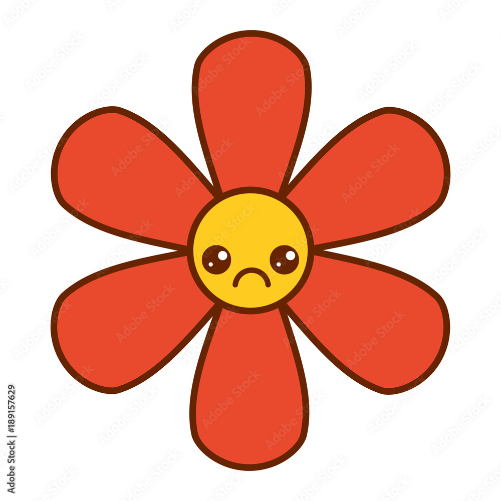 orange flower kawaii cartoon botanical icon vector illustration orange flower kawaii cartoon botanical icon vector illustration