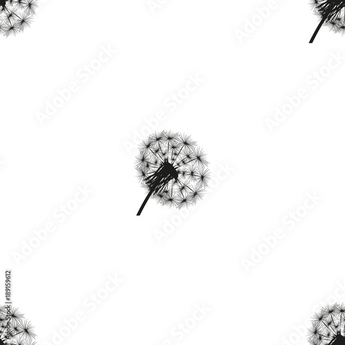 Seamless background  dandelions silhouettes 