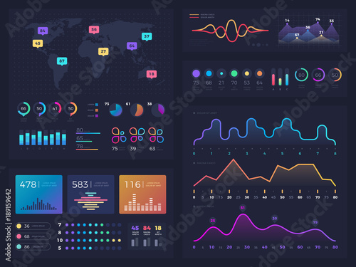 Workflow charts and diagrams, infographic useful vector elements for business information marketing presentation