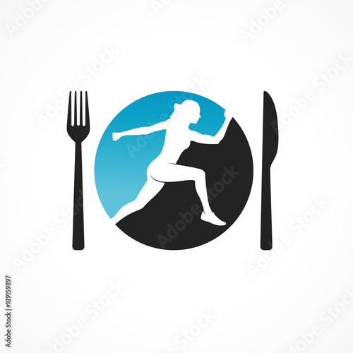 silhouette femme, sport et nutrition