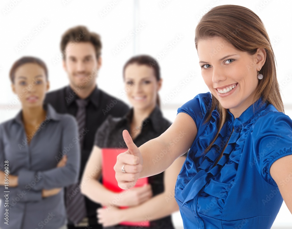 Portrait of successful businesswoman and team Portrait of successful businesswoman and team