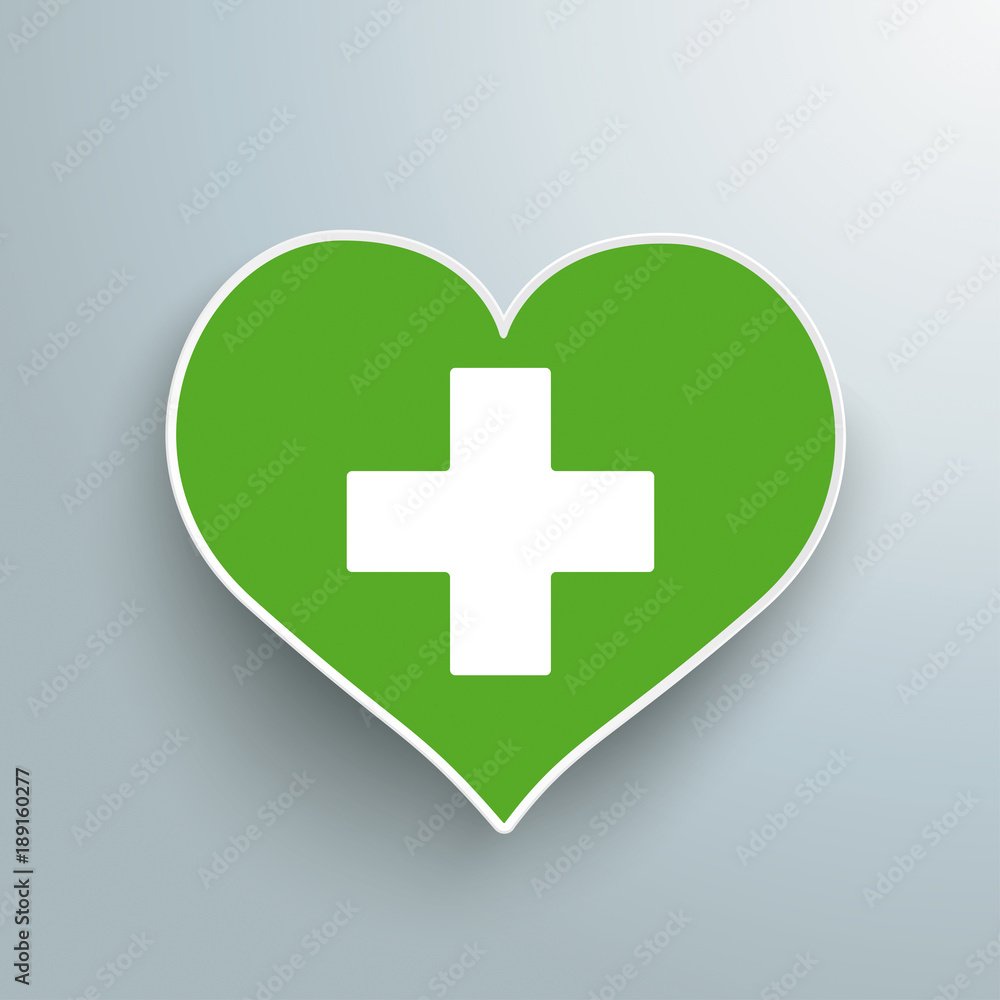 Green Heart White Cross Medicine Paper Shopping Bag Drugstore Green Heart White Cross Medicine Paper Shopping Bag Drugstore