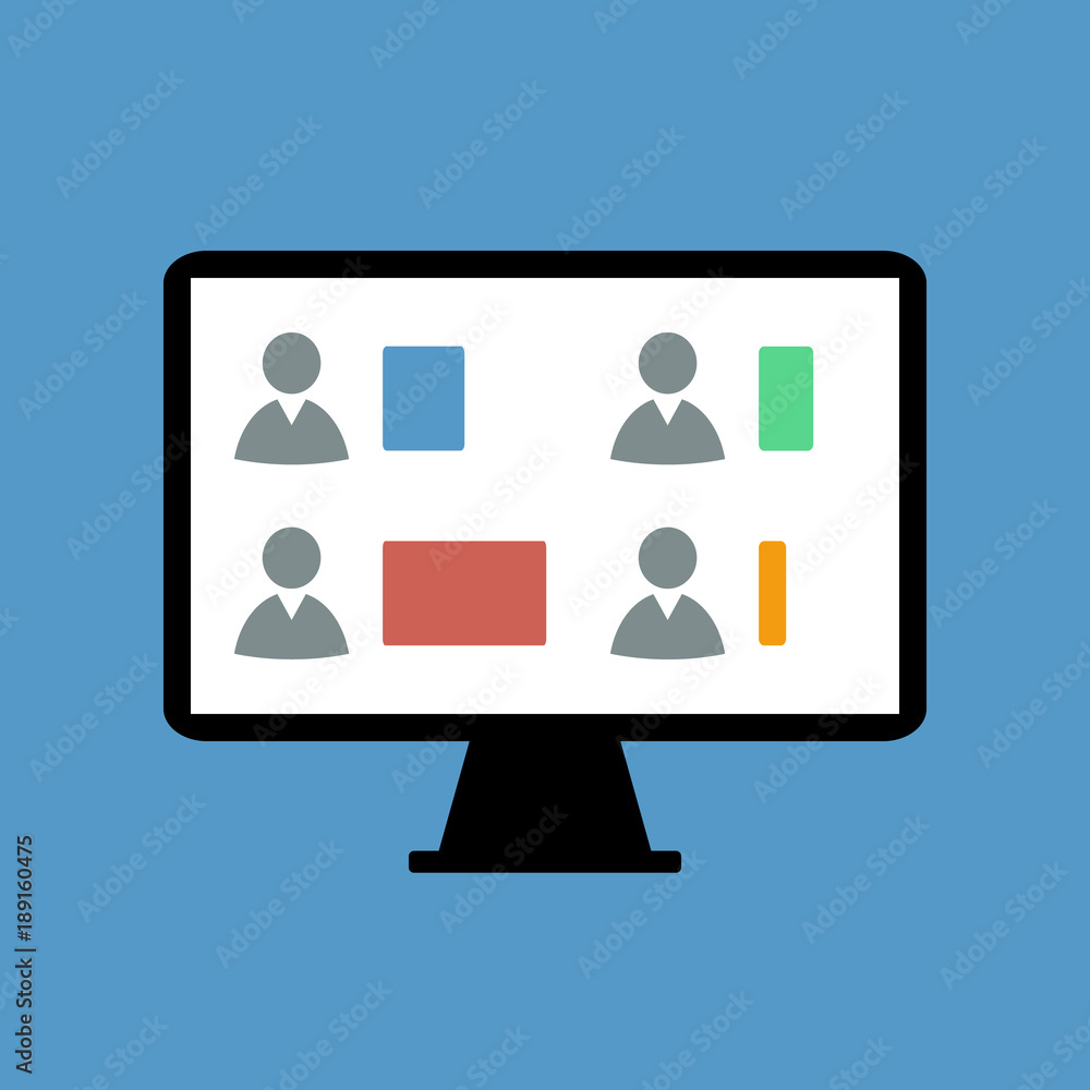 voting results in computer display, flat design voting results in computer display, flat design