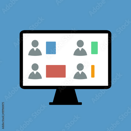voting results in computer display, flat design