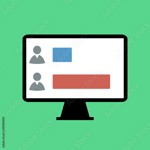 voting results in computer display, flat design