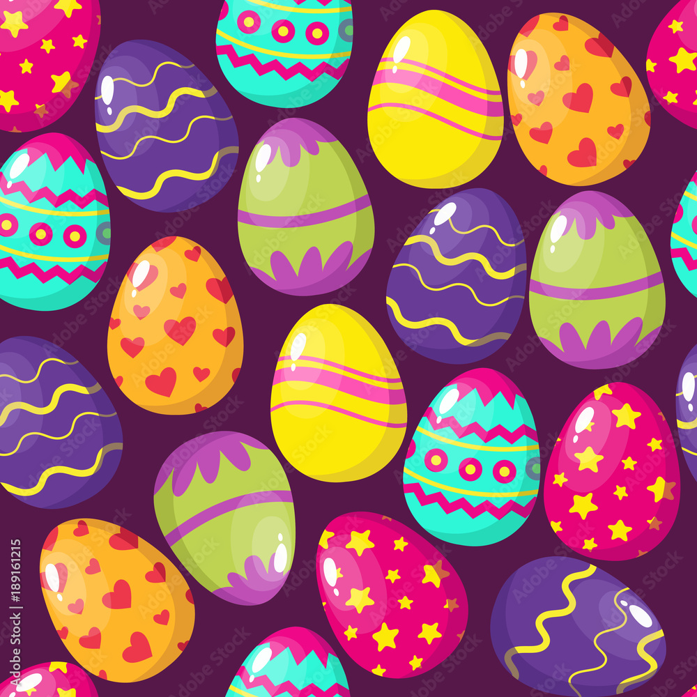 Happy easter eggs vector seamless pattern