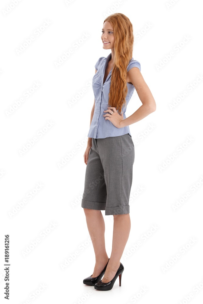 Fototapeta premium Redhead posing in studio