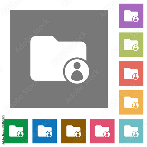Directory owner square flat icons
