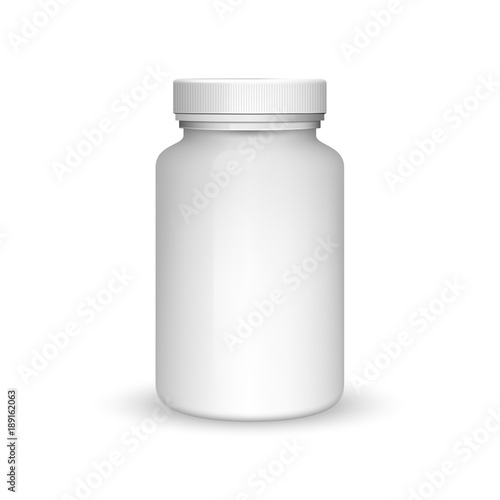 Realistic vector 3d blank plastic medicine bottle