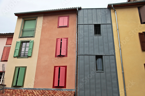 stylish and colourful renovated apartments with balconies and shutters, rural South of france