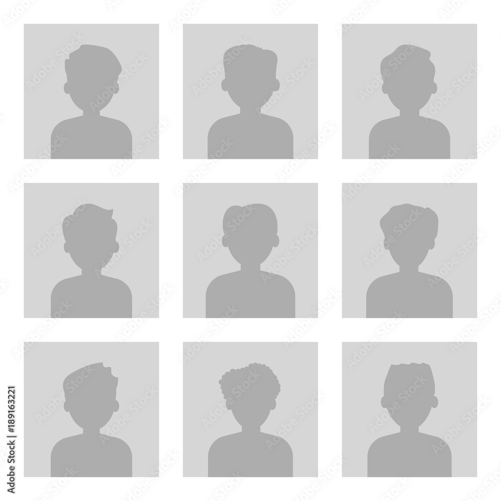 Set Of Avatar Or User Icons. Vector Illustration. Silhouette Of