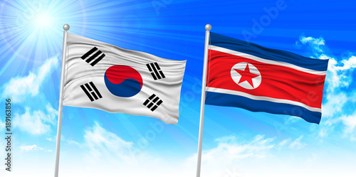 韓国 北朝鮮 国旗 背景 Stock Vector Adobe Stock