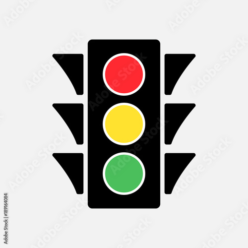 Colored traffic light icon. Vector illustration